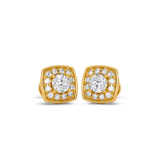 card-product Halo Diamond Square Stud Earrings