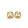 Halo Diamond Square Stud Earrings Halo Diamond Square Stud Earrings