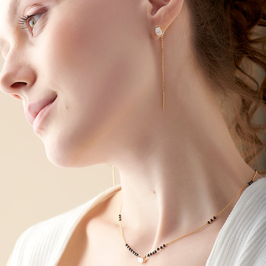 account-offers Oval-Cut Diamond Bezel Threader Earrings