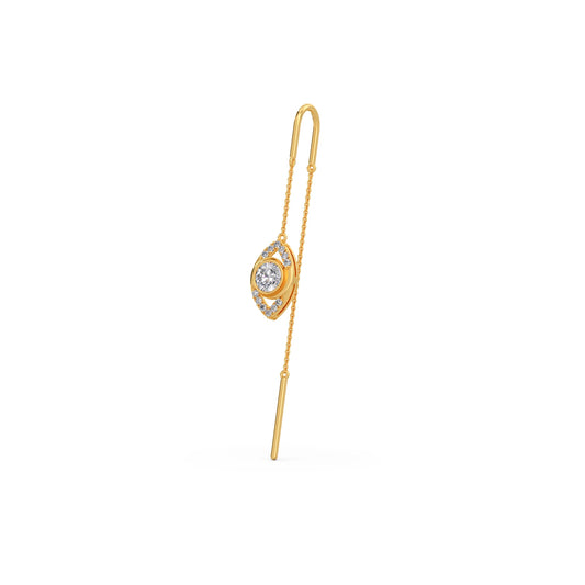 account-offers Round Halo Diamond Threader Earrings