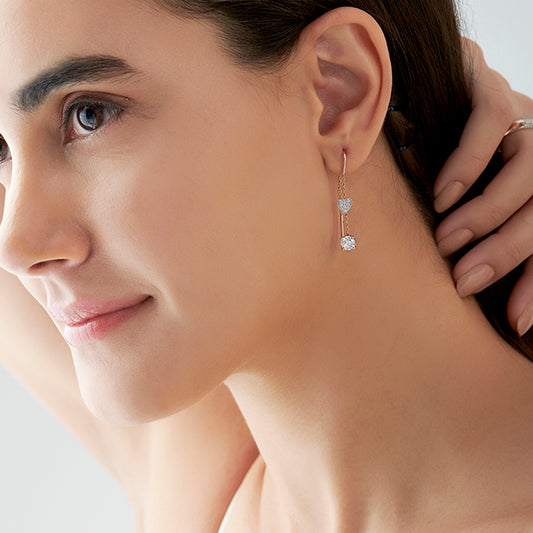 Round-Cut Diamond Threader Earrings Round-Cut Diamond Threader Earrings - MQ