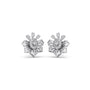 Round Diamond Starburst Platinum Earrings Round Diamond Starburst Platinum Earrings