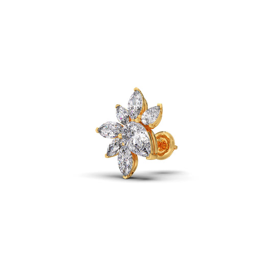 Floral Pear and Marquise Diamond Stud Earrings Floral Pear and Marquise Diamond Stud Earrings