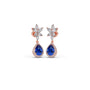 Blue Gemstone and Diamond Halo Drop Earrings Blue Gemstone and Diamond Halo Drop Earrings