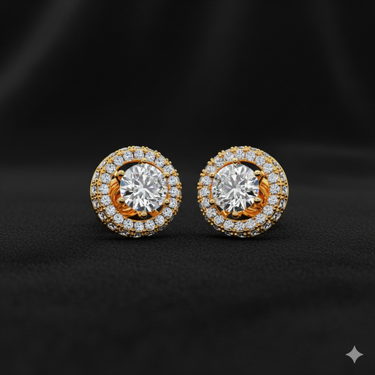 account-offers 3.04ct Halo Solitaire Diamond Earrings