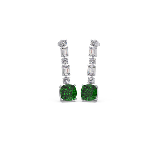 Imperial Emerald Stones Drop Earrings Imperial Emerald Stones Drop Earrings - White