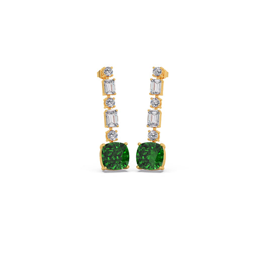 Imperial Emerald Stones Drop Earrings Imperial Emerald Stones Drop Earrings - Yellow