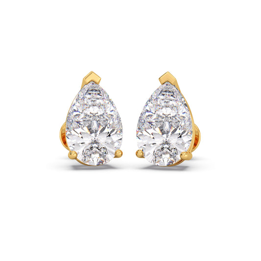 Pear Solitaire Diamond Earrings Pear Solitaire Diamond Earrings - Yellow