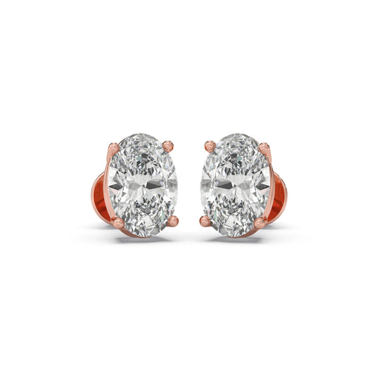 Solitaire Oval Earrings Solitaire Oval Earrings - Rose