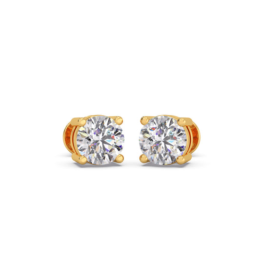 Round Cut Diamond Luna Studs Round Cut Diamond Luna Studs - Yellow