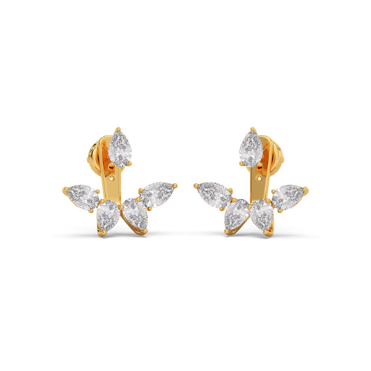 Pear Bloom Diamond Earrings Pear Bloom Diamond Earrings - Yellow