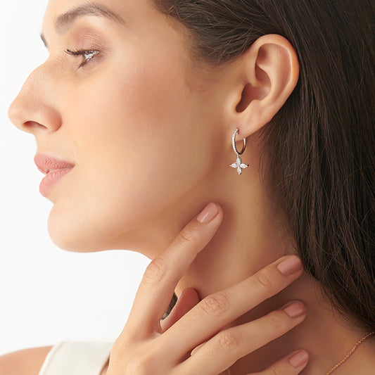 Marquise & Round Diamond Dangle Earrings Marquise & Round Diamond Dangle Earrings