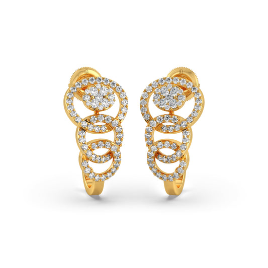 Interlocking Diamond Hoop Earrings Interlocking Diamond Hoop Earrings - Yellow