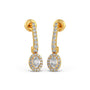 Diamond Dangle Earrings with Oval Halo Diamond Dangle Earrings with Oval Halo