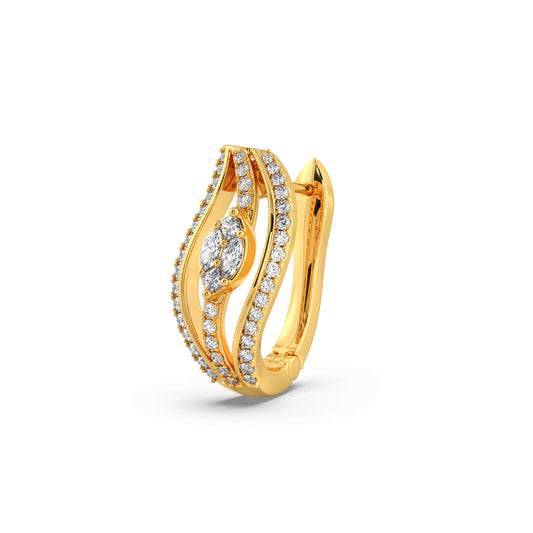 Curved Diamond Hoop Earrings Curved Diamond Hoop Earrings