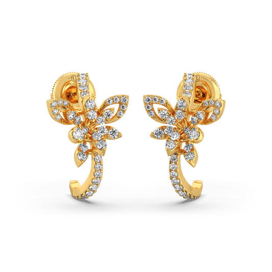 Butterfly Diamond Hoops Earrings Butterfly Diamond Hoops Earrings - Yellow