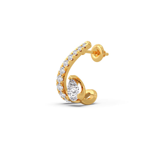Crescent Peardrop Diamond J-Bali Earrings Crescent Peardrop Diamond J-Bali Earrings - Yellow