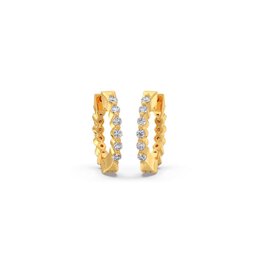 Star Diamond Huggie Earrings Star Diamond Huggie Earrings - Yellow