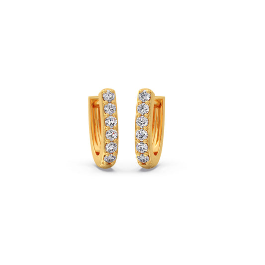 Classic Diamond Huggie Earrings Classic Diamond Huggie Earrings - Yellow