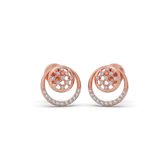 Open Circle Diamond Studs Open Circle Diamond Studs - Rose