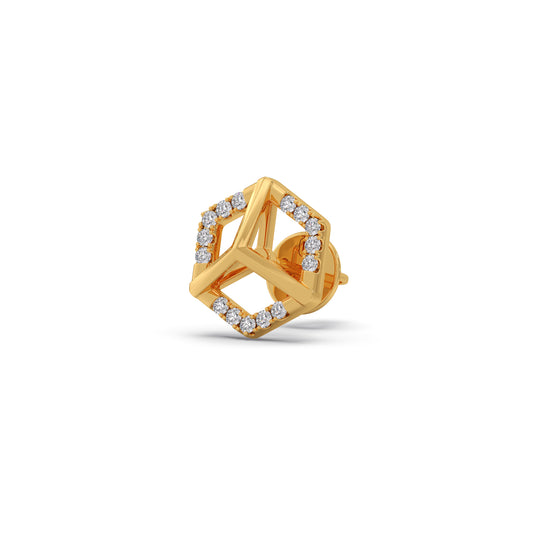 account-offers Convex Hexagon Diamond Stud Earrings