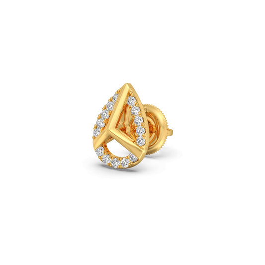 account-offers Round Diamond Pear Shape Stud Earrings