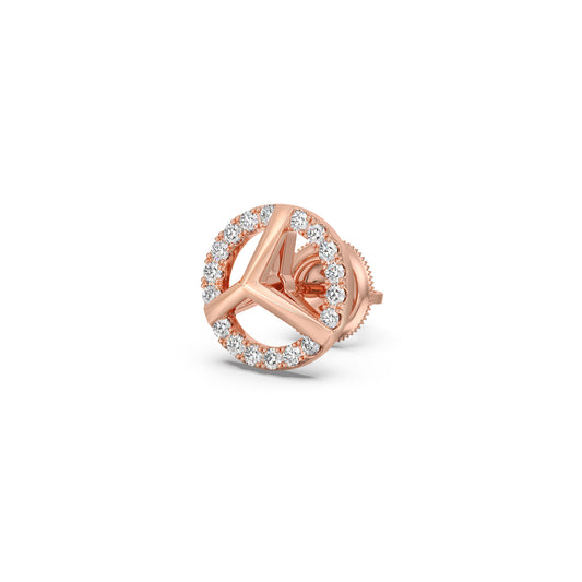 Round Diamond Wheel Design Earrings Round Diamond Wheel Design Earrings - Rose