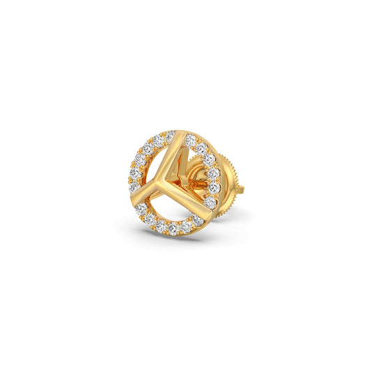 account-offers Round Diamond Wheel Design Earrings