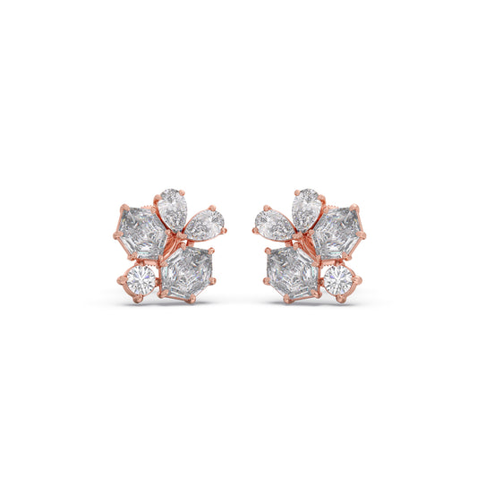 Hexa Cluster Diamond Earrings Hexa Cluster Diamond Earrings - Rose
