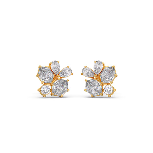 Hexa Cluster Diamond Earrings Hexa Cluster Diamond Earrings - Yellow