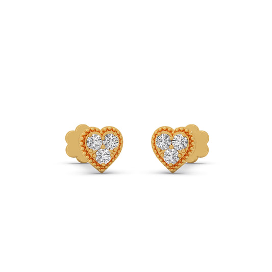 The Loving Heart Diamond Earrings The Loving Heart Diamond Earrings - Yellow
