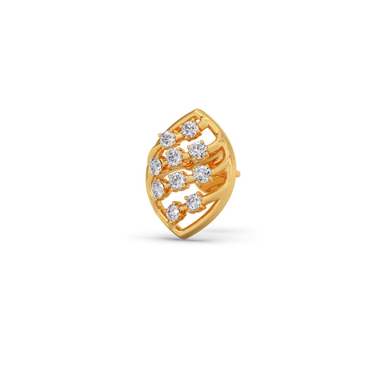account-offers Round Diamond Leaf Stud Earrings