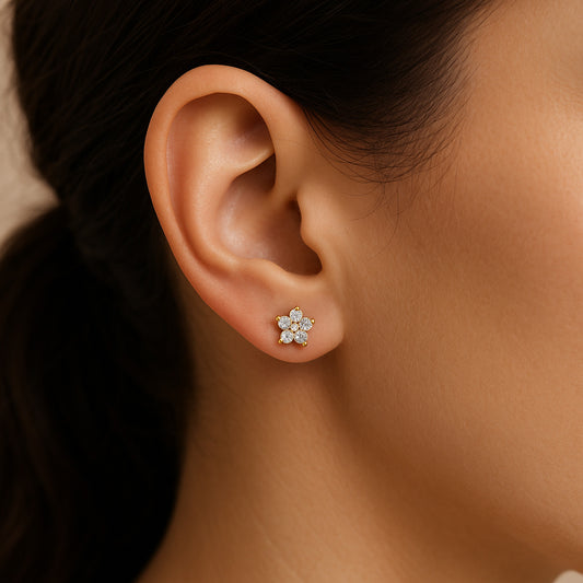 Floral Round Diamond Earrings Floral Round Diamond Earrings - MQ