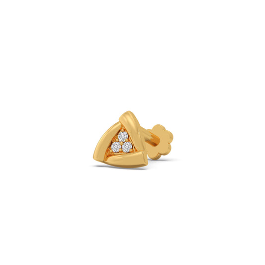 Triangle Round Diamond Earrings Triangle Round Diamond Earrings - Yellow