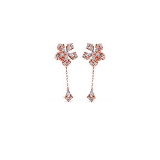 Petalic Round Diamond Dangle Earrings Petalic Round Diamond Dangle Earrings - Rose