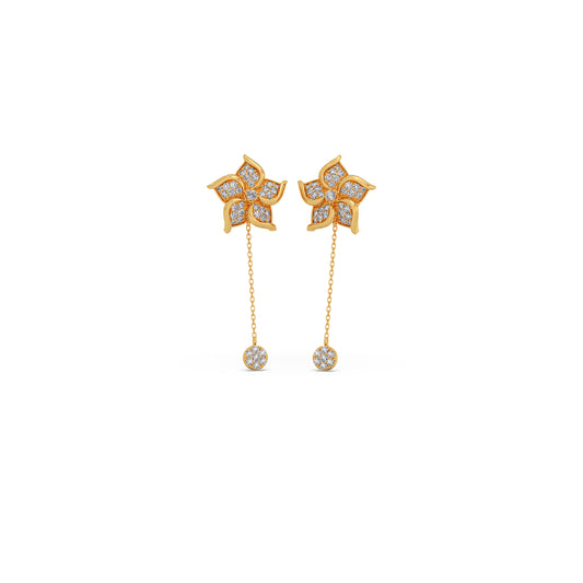 Aster Pave Diamond Dangle Earrings Aster Pave Diamond Dangle Earrings - Yellow
