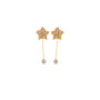 Round Diamond Floral Dangling Earrings Round Diamond Floral Dangling Earrings