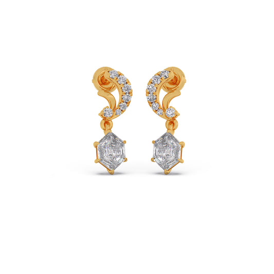 Hexa-Cut Silque Drop Earrings Hexa-Cut Silque Drop Earrings - Yellow