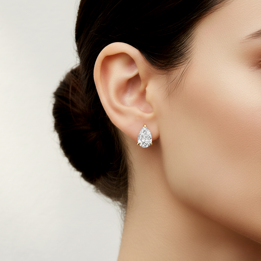 1.01 ct Pear-Shaped Diamond Solitaire Stud Earrings 1.01 ct Pear-Shaped Diamond Solitaire Stud Earrings