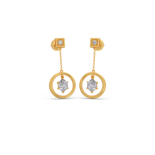 Hive Diamond Loop Dangle Earrings Hive Diamond Loop Dangle Earrings - Yellow