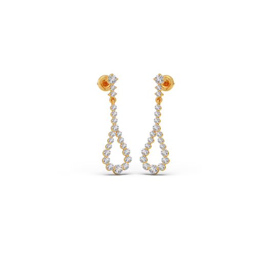 Diamond Loop Dangling Earrings Diamond Loop Dangling Earrings - Yellow