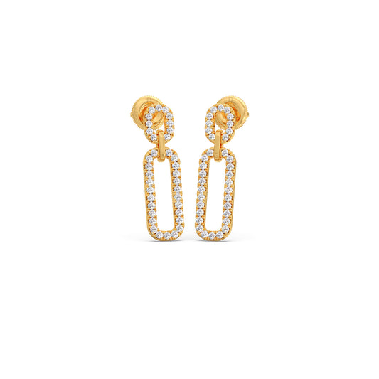 Dual Halo Diamond Dangle Earrings Dual Halo Diamond Dangle Earrings - Yellow