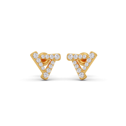Tri-Edge Diamond Stud Earrings Tri-Edge Diamond Stud Earrings - Yellow