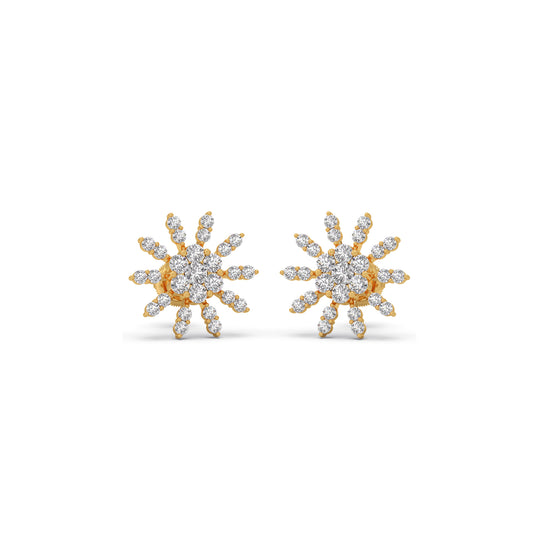 Sunflower Round Diamond Earrings Sunflower Round Diamond Earrings - Yellow