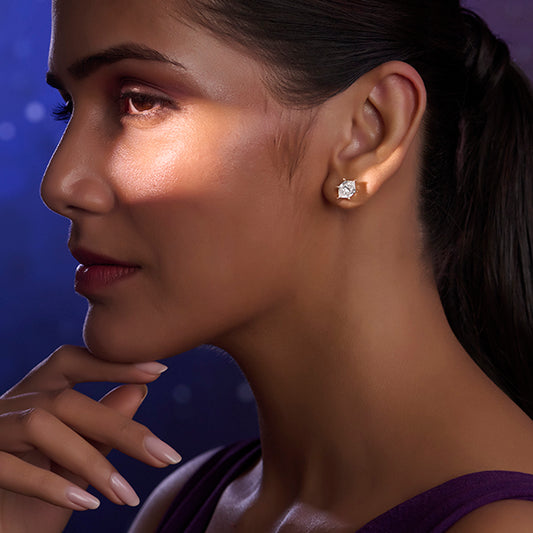 Hexa Solitaire Diamond Earrings Hexa Solitaire Diamond Earrings