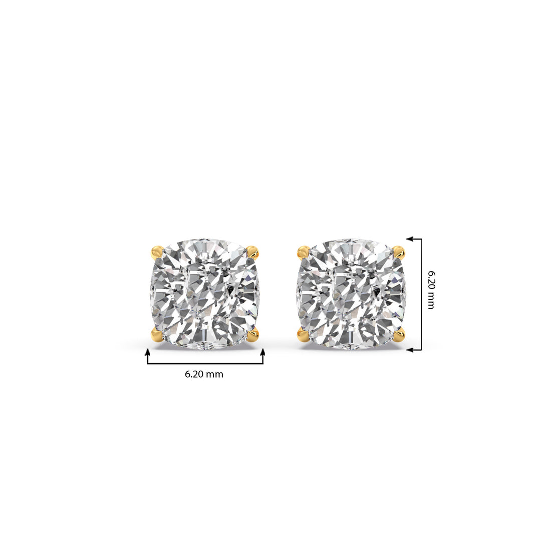 Cushion Solitaire Stud Earrings
