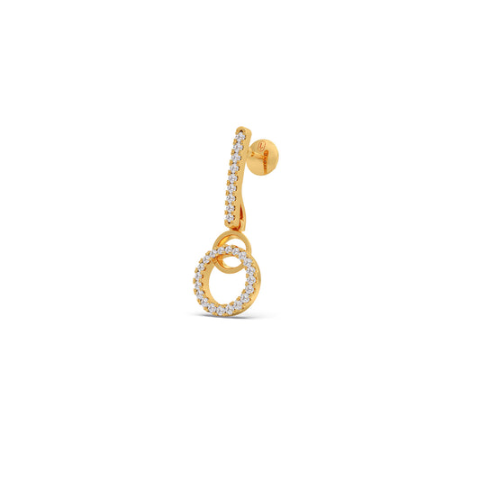 Loop Round Diamond Dangle Earrings Loop Round Diamond Dangle Earrings - Yellow