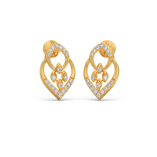 Leaflet Diamond Stud Earrings Leaflet Diamond Stud Earrings - Yellow