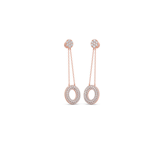 Ellipse Round Diamond Dangle Earrings Ellipse Round Diamond Dangle Earrings - Rose