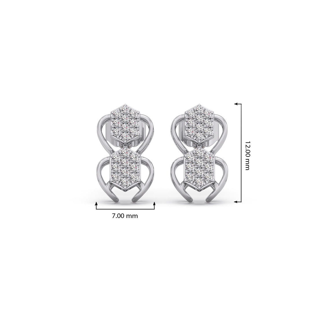 Antiqua Drop Diamond Stud Earrings